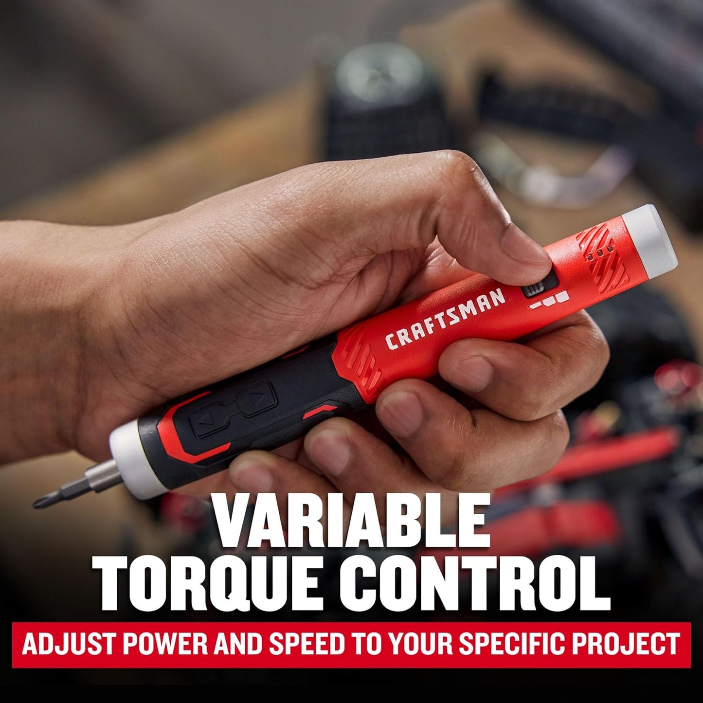 CRAFTSMAN Electric Screwdriver Cordless 25 Piece Kit, 4V Precision Screwdriver Set Rechargeable Power, USB Compatible, Includes Bit Set Storage, Charging Base, LED Light (CMHT66720)