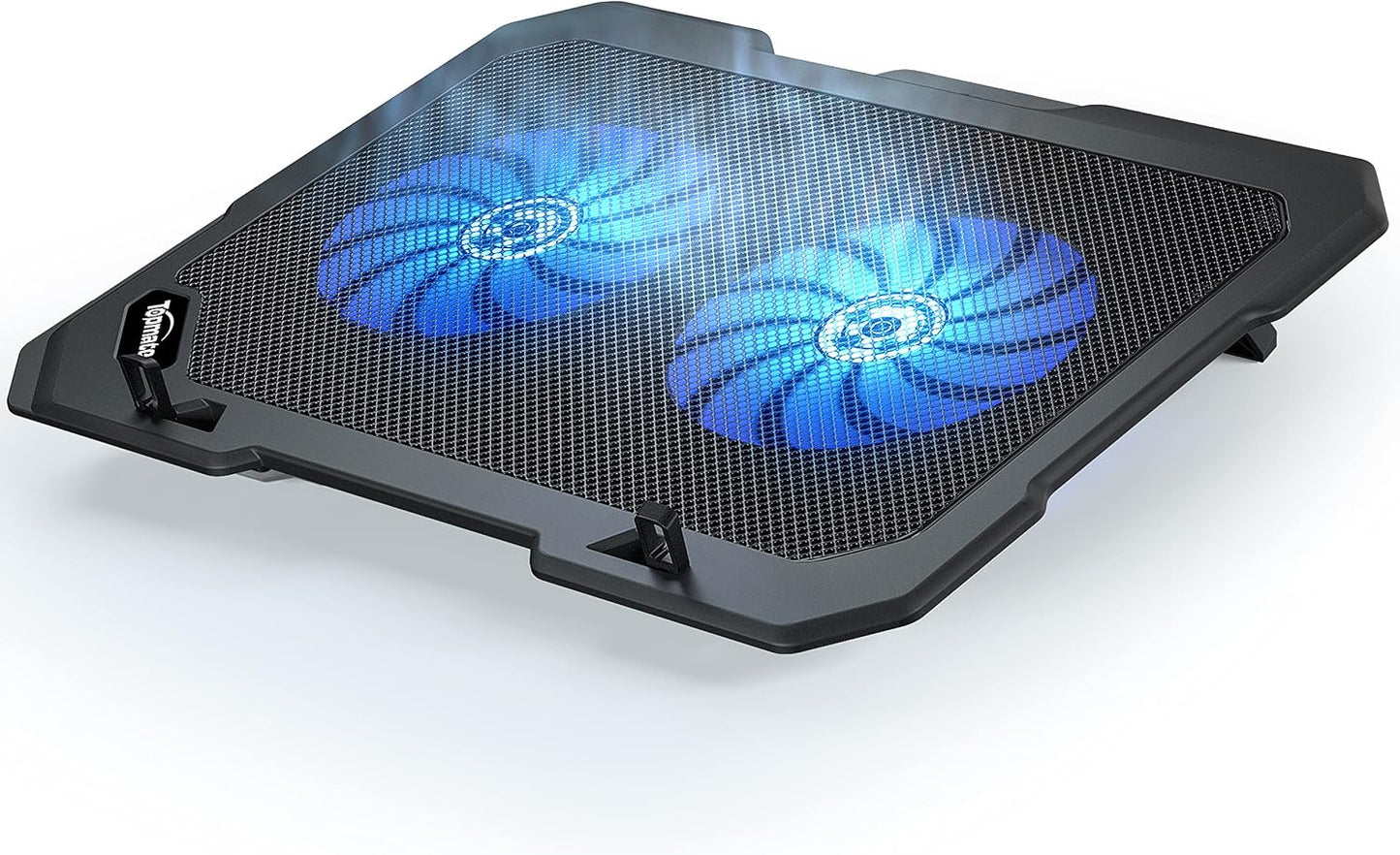 TopMate C302 Laptop Cooling Pad Ultra Slim Notebook Cooler, Laptop Fan Cooling Stand with 2 Quiet Big Fans Blue LED Light, Chill Mat with Built-in USB Cable Plug and Play, for 10-15.6 Inch Laptops