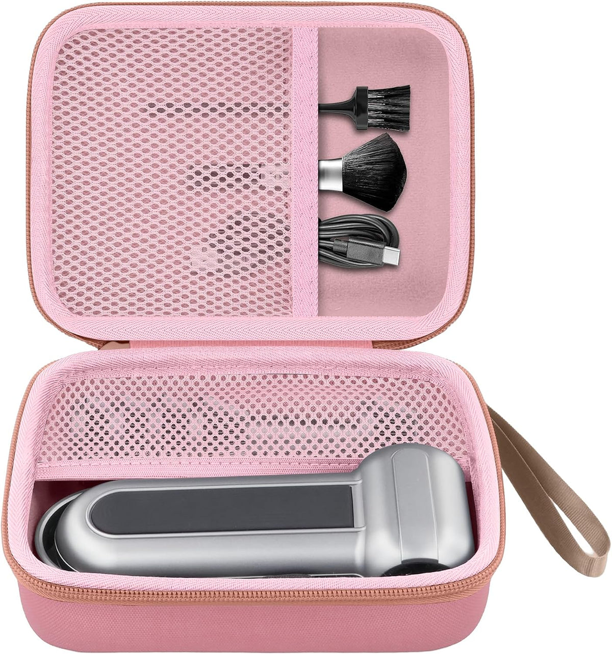 Hard Storage Case for WOLFBOX MF100/MF50/MF60/70 Electric Air Duster | Shockproof, Anti-crush, Mesh Pocket, Accessory storage, Not losing accessories, Protective Storage Box, Pink Case