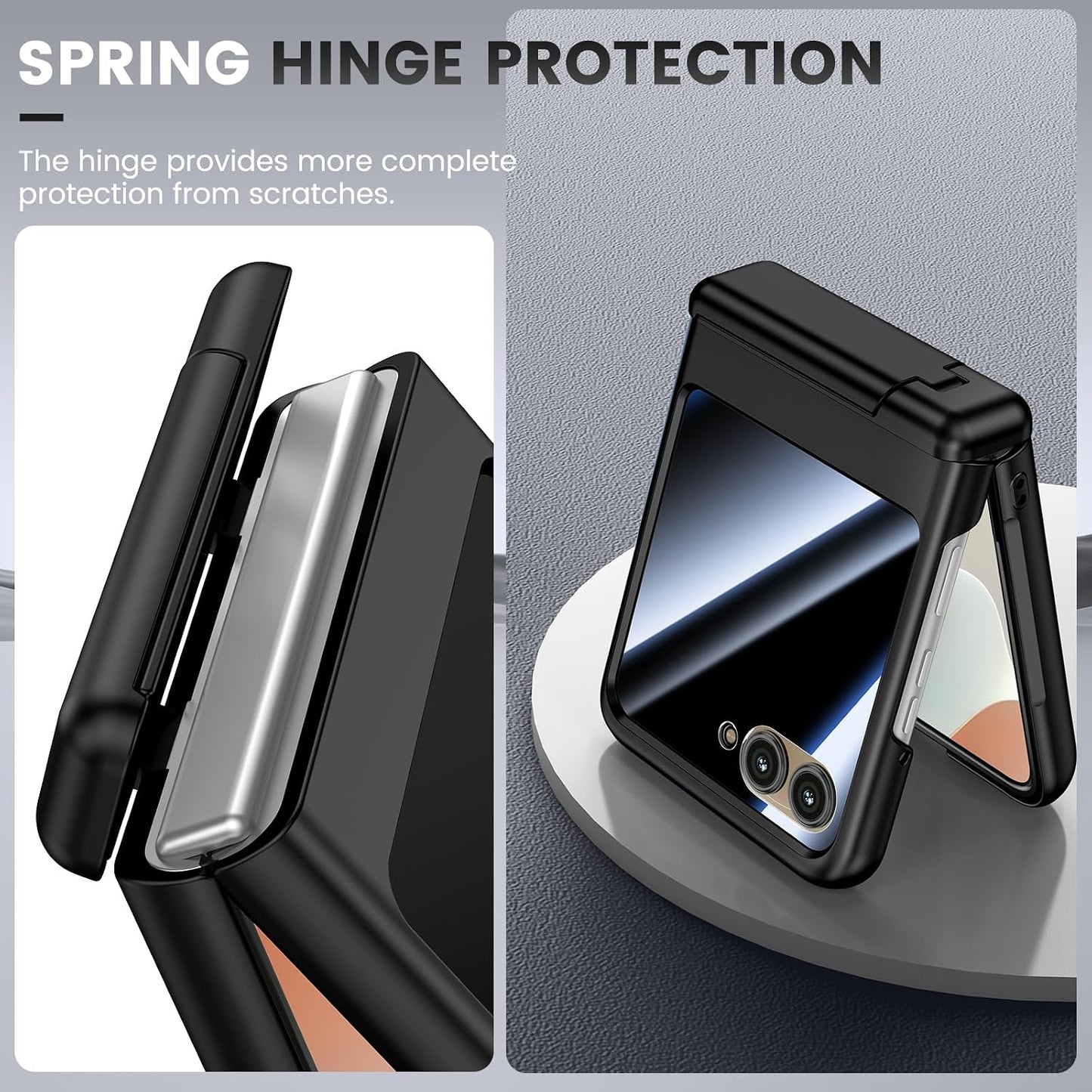 VEGO for Motorola Razr 2026/2025/2024 Case, Compatible with MagSafe | Hinge Protection & Kickstand & Privacy Screen Protector, Magnetic Slim Protective Hard PC Cover for Moto Razr 2026 - Black