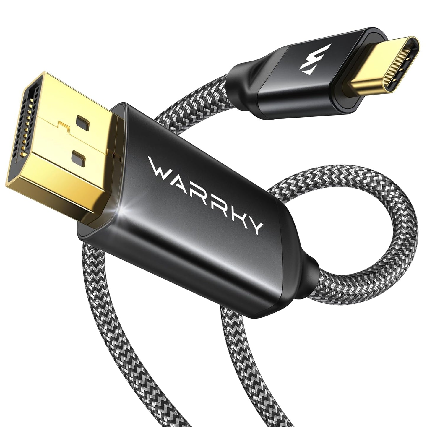 Warrky USB C to DisplayPort Cable 8K@60Hz 4K@240/144Hz [Gold-Plated Plug] | Aluminum Type-C to Display Port 1.4 Cord, Thunderbolt 5/4/3 Compatible with MacBook Pro/Air, iPhone 17 Pro, iPad, Galaxy -6ft