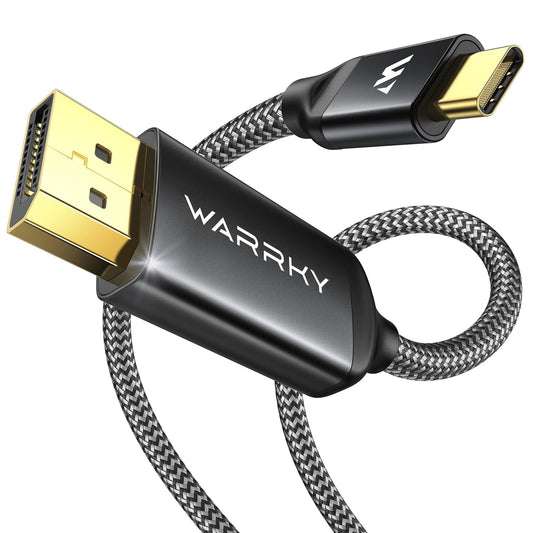 Warrky USB C to DisplayPort Cable 8K@60Hz 4K@240/144Hz [Gold-Plated Plug] | Aluminum Type-C to Display Port 1.4 Cord, Thunderbolt 5/4/3 Compatible with MacBook Pro/Air, iPhone 17 Pro, iPad, Galaxy -6ft