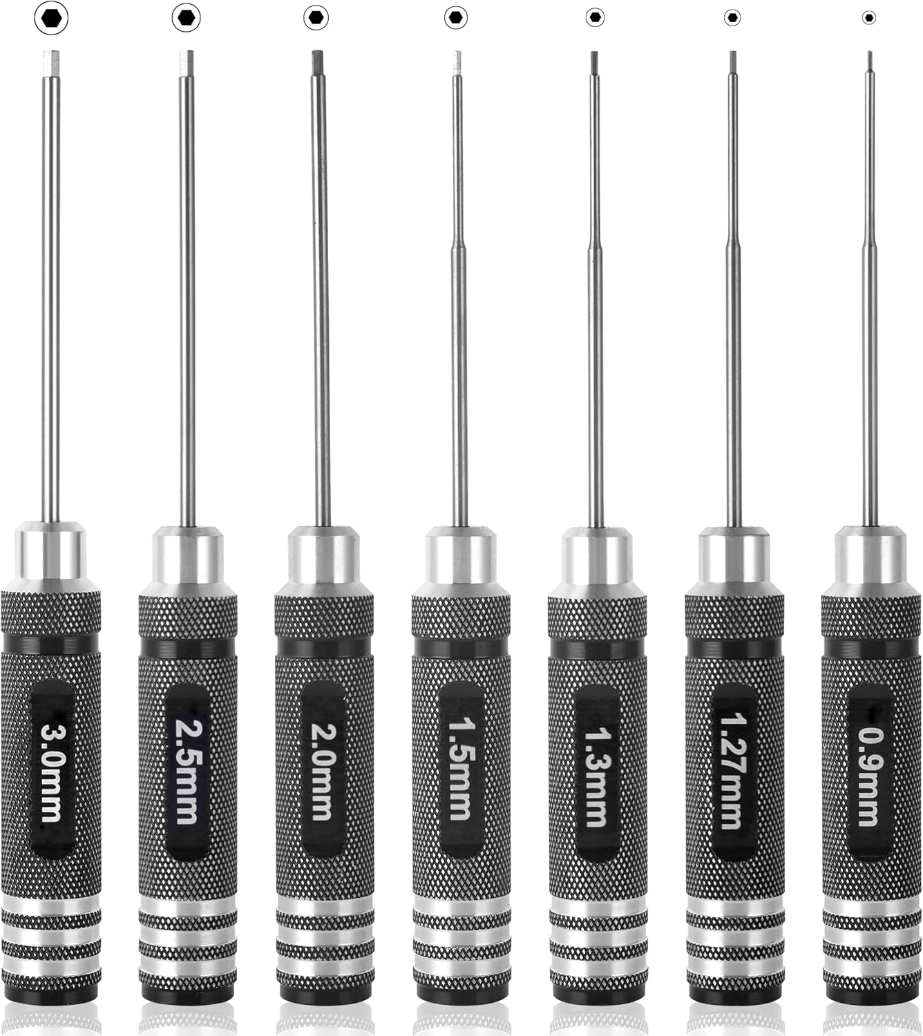 7pcs Precision RC Hex Screwdriver Set 0.9mm-3.0mm RC Tool Kit | Micro Allen Wrenches - Essential Repair Tools for RC Cars and Helicopters & 3D printer