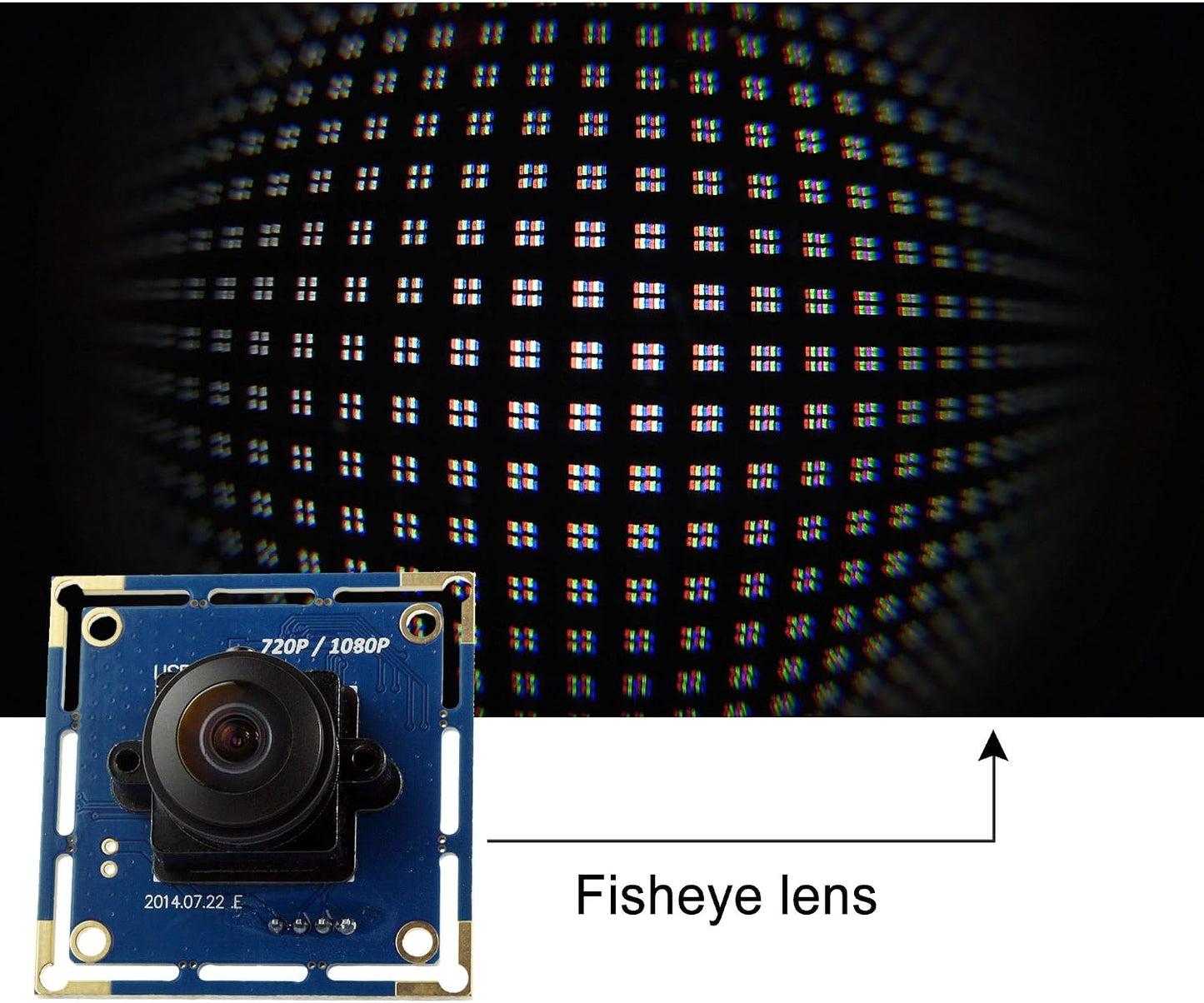 ELP USB Fisheye Camera - 180 Degree 1080P Wide Angle Webcam, High Speed 100fps for Windows, Linux, Android, Mac
