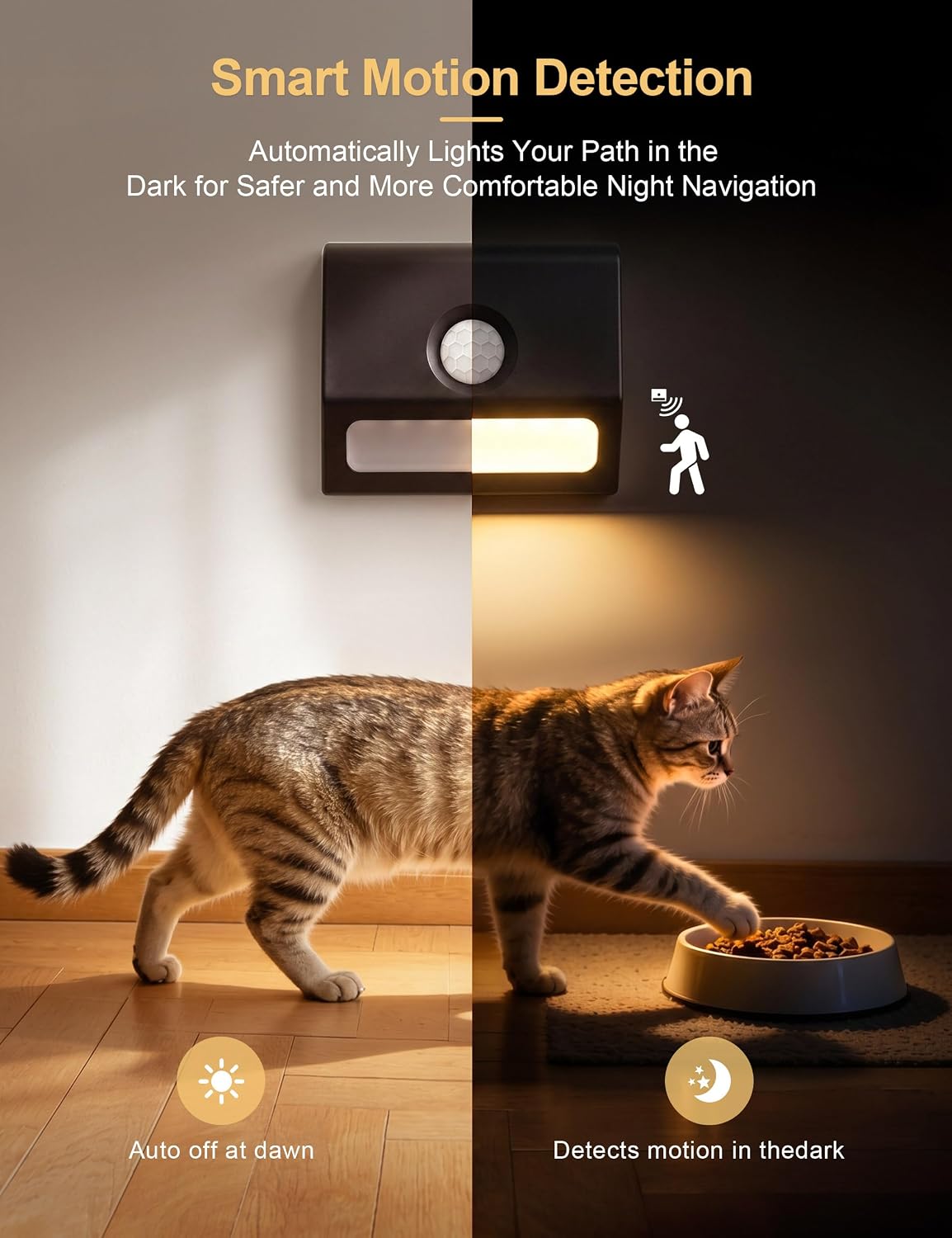 Sujeet Motion Sensor Stair Lights Indoor, 6 Pack Rechargeable Stairway Lights with Glare-Free Downward Glow, 2-Month Battery Life, 3 Color Temperatures, Adjustable 15s/30s Timer, Magnetic Step Lights