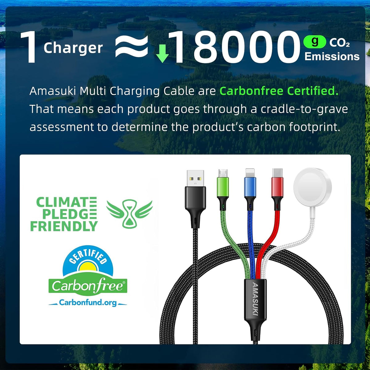 Cruise Essentials 2026,Travel Essentials,4 in 1 for Apple Watch Charger/iPhone Charger/Multi Charging Cable Camping Vacation,USB C/L/Micro Portable Charger for iWatch 11-1/iPhone 17-12,Car-4FT