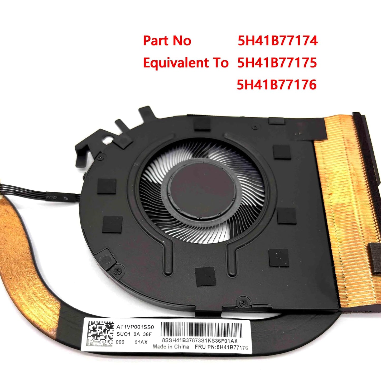 New Genuine CPU Cooling Fan with Heatsink Replacement for ThinkPad T14s Gen 2 (Type 20WM, 20WN) Laptop, P/N: 5H41B77174 5H41B77175 5H41B77176