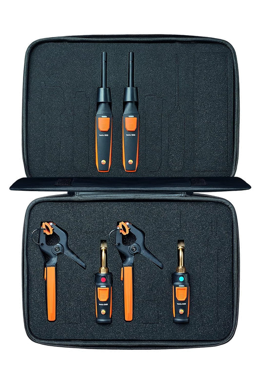 testo Smart Probe Kit - HVAC/R Test & Load Set for Air Conditioning, Refrigeration & Heating System - with 2X 115i Clamp Meter, 2X 549i High Pressure Gauge, 2X 605i Thermohygrometer – with Bluetooth
