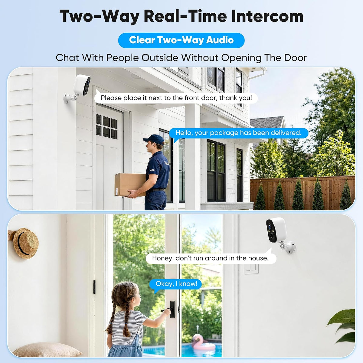 2 Pack 4MP Security Cameras Wireless Outdoor, Color Night Vision Camera