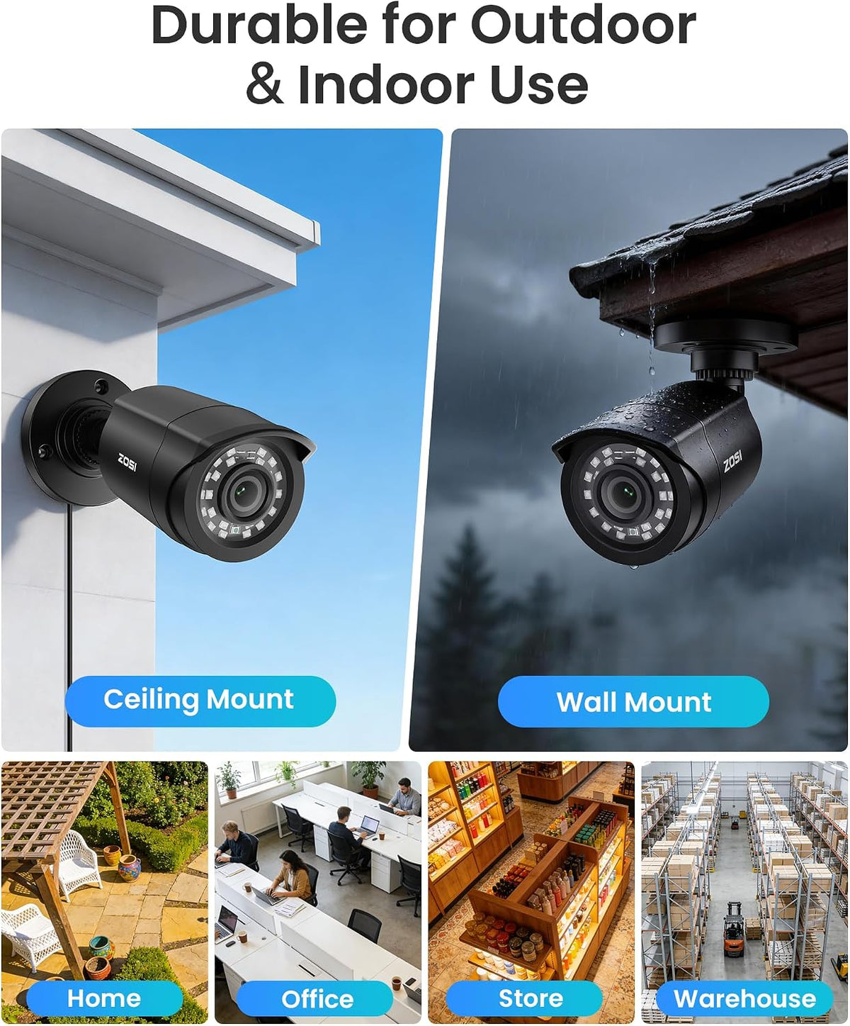 ZOSI 3K Lite Security Camera System with AI Human Vehicle Detection,H.265+ 8CH HD TVI Video DVR Recorder with 4X HD 1920TVL 1080P Indoor Outdoor Weatherproof CCTV Cameras,Remote Access,1TB Hard Drive