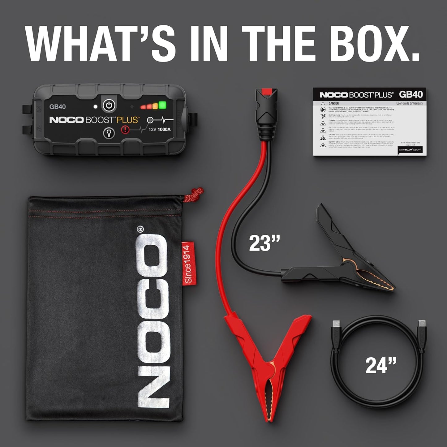 NOCO Boost GB40 12V 1000A UltraSafe Portable Lithium Jump Starter | Spark-Proof & Reverse Polarity Protection, For Car, Truck, Motorcycle, SUV, Boat, ATV, RV, up to 6.0L Gas & 3.0L Diesel