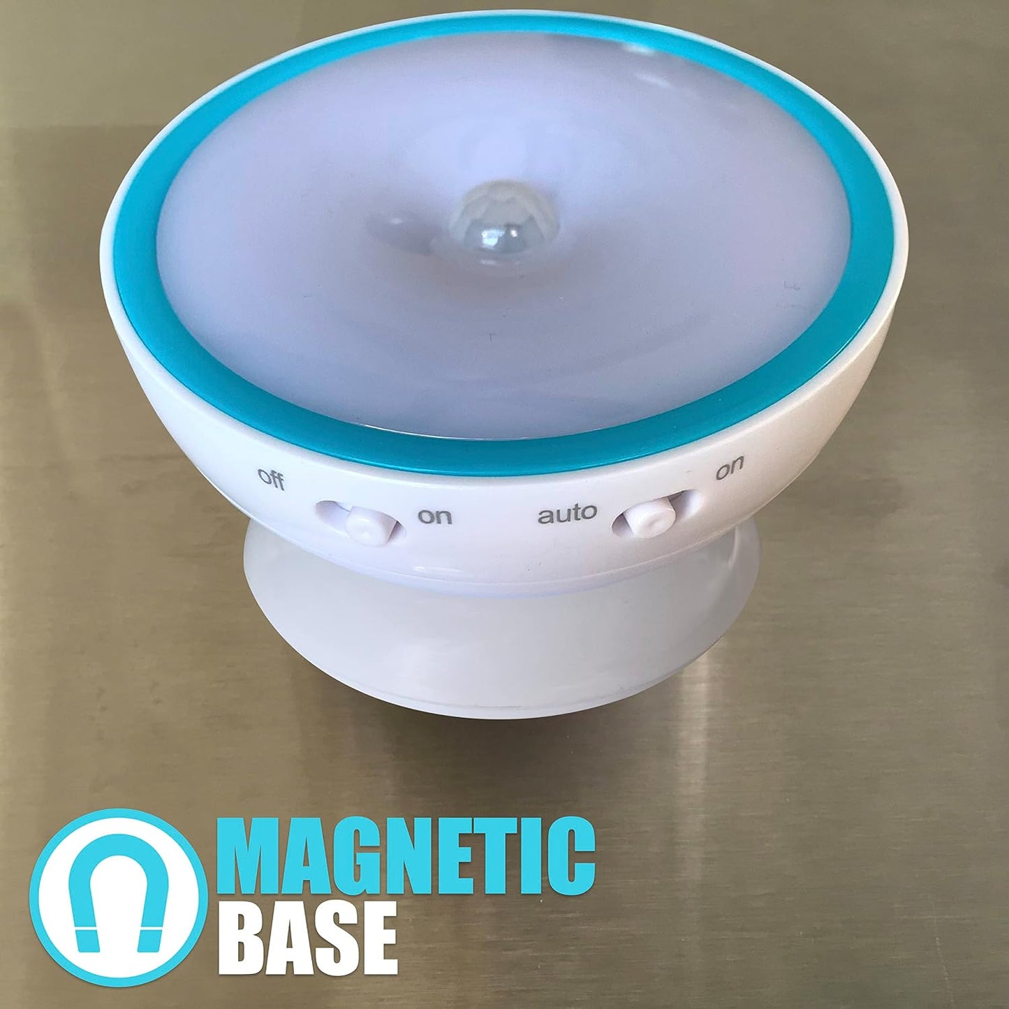 Motion-Activated Battery LED Light with Magnetic Base, 360° Rotating Night Lamp for Closets, Bathrooms, Hallways & Cabinets, Wireless, Easy Install, Auto Sensor for Hands-Free Illumination