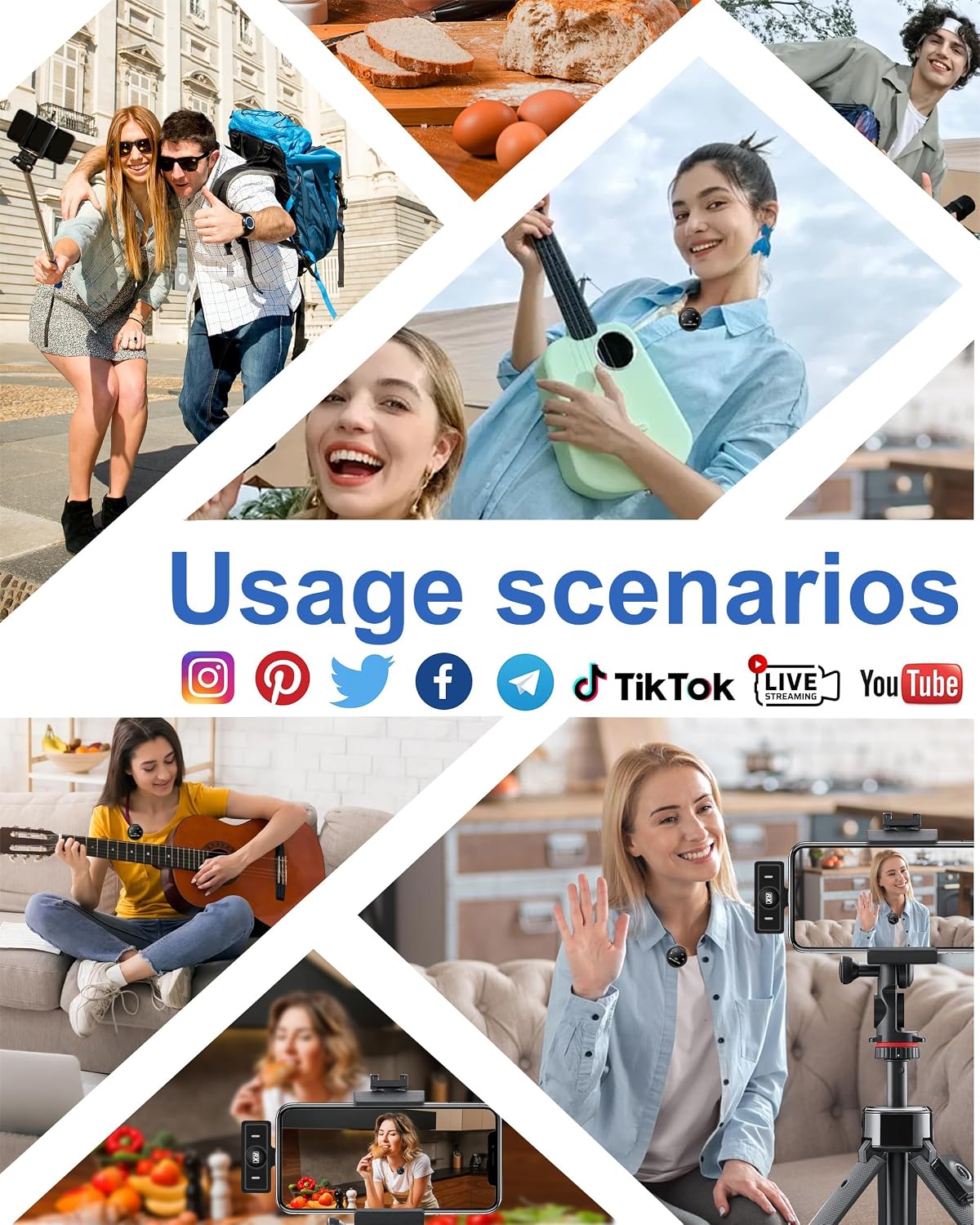 Mini Microphone for iPhone,Wireless Microphone with AI Noise Cancellation, Plug & Play, Up to 24-Hour Total Use with Charging Case, Ideal for TikTok, YouTube, Vlogging & Live Streaming