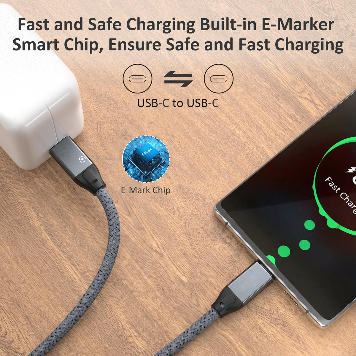 USB C to USB C Cable 100W 1.5FT 2Pack, USB C 3.2 Gen 2X2 20Gbps Data Cable