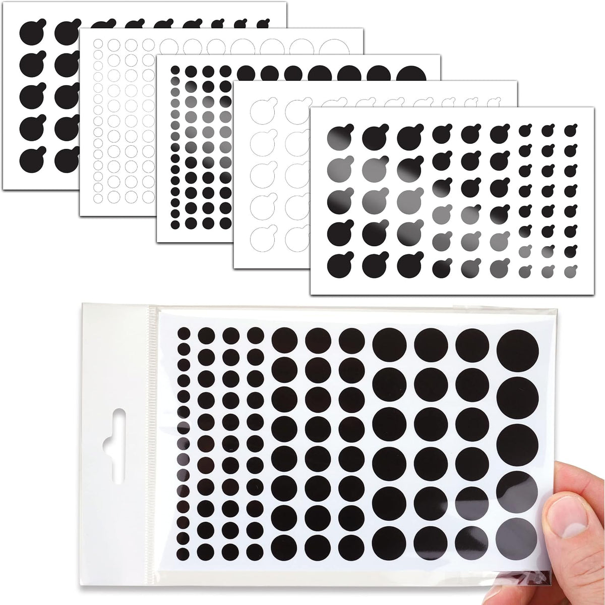 BLOCKED Original Vinyl Webcam Cover Stickers | 456 Restickable & Stackable Privacy Covers | for All Camera-endable Devices | Multi Finishes, Colors, & Sizes | 6-Pack Variety