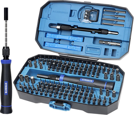 STREBITO Precision Screwdriver Set 153 in 1 Small Magnetic Screwdriver Set | Electronics Screwdriver Set Mini Repair Tool Kit for RC, Computer, PC, Laptop, iphone, Macbook, PS5, Xbox, Jewelers, Glasses