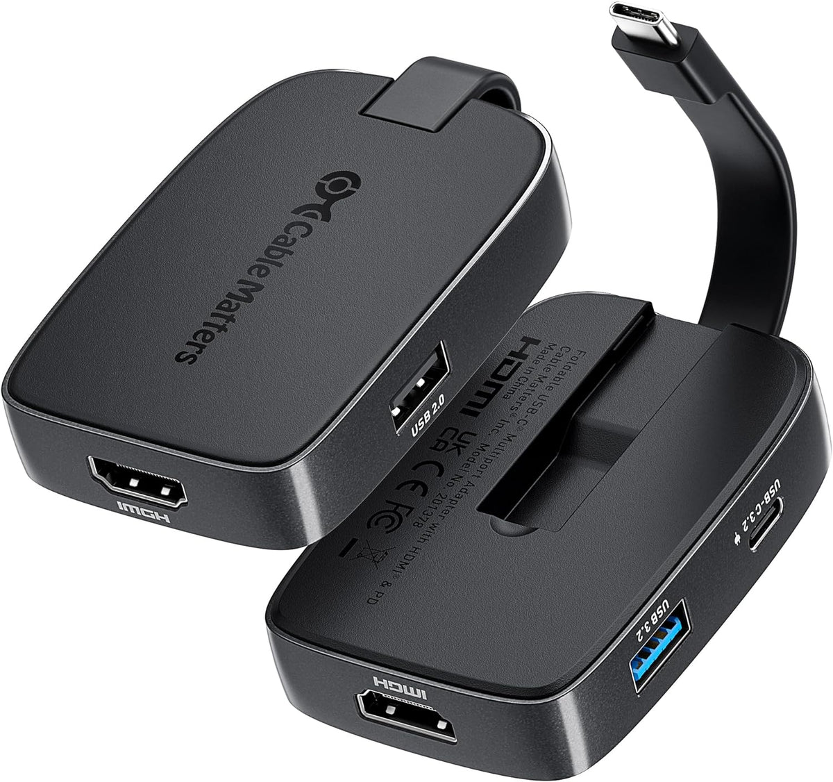 Cable Matters 4-in-1 USB C Hub, HDMI 4K@60Hz, 100W Charging