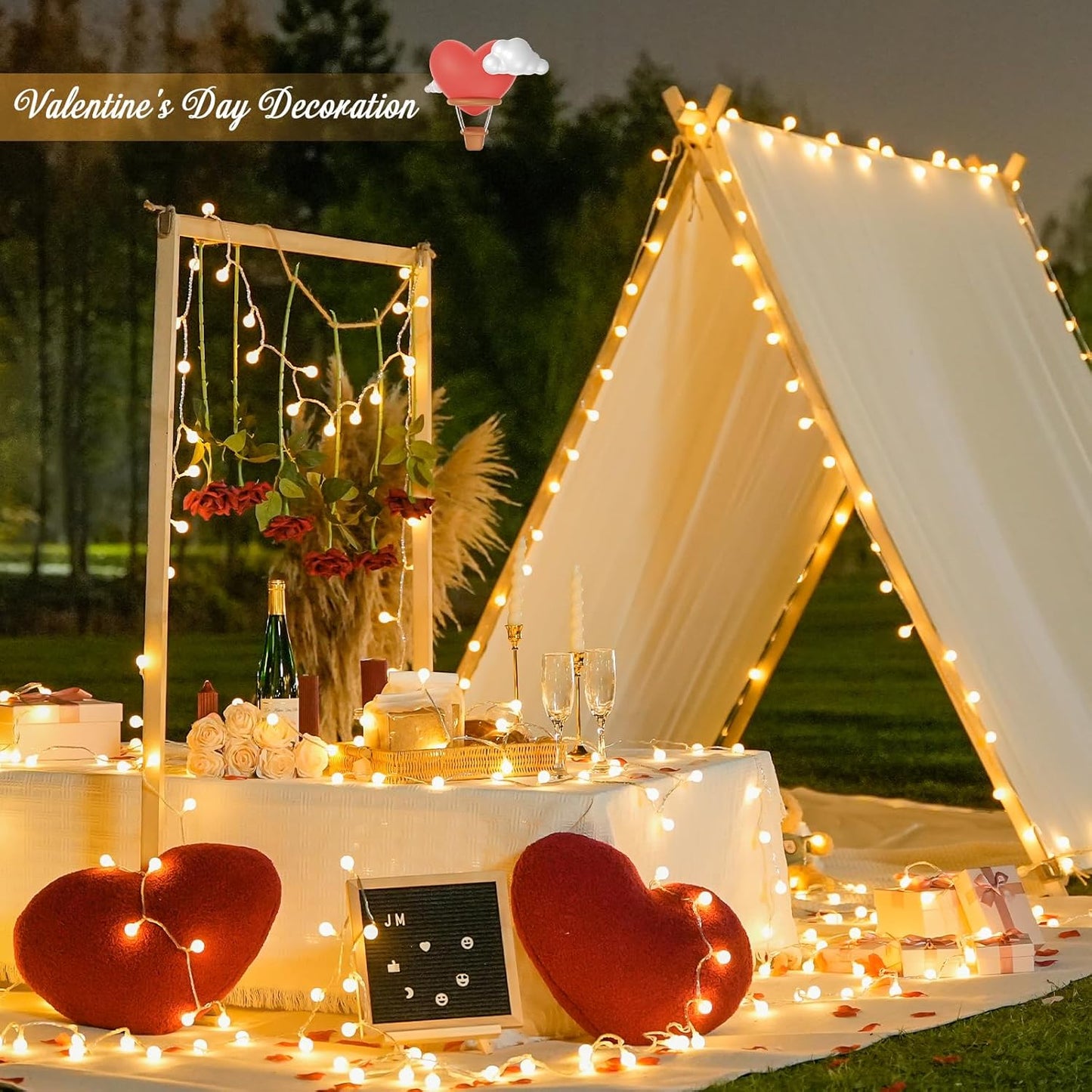 100ft Warm White Globe String Lights Indoor Outdoor Waterproof with Remote | 200 LED Christmas fairy Lights Plug in, Connectable Hanging Lights for Bedroom Classroom Patio Valentines Day Decorations