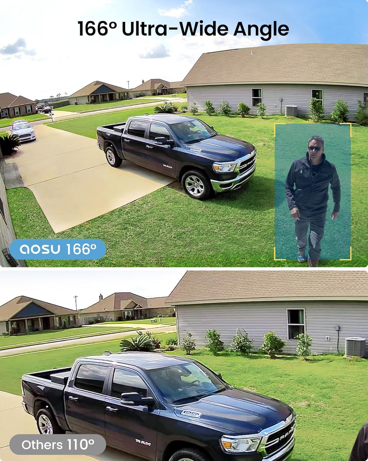 aosu 2K QHD Battery Security Cameras Wireless Outdoor System, 4-Cam-Kit