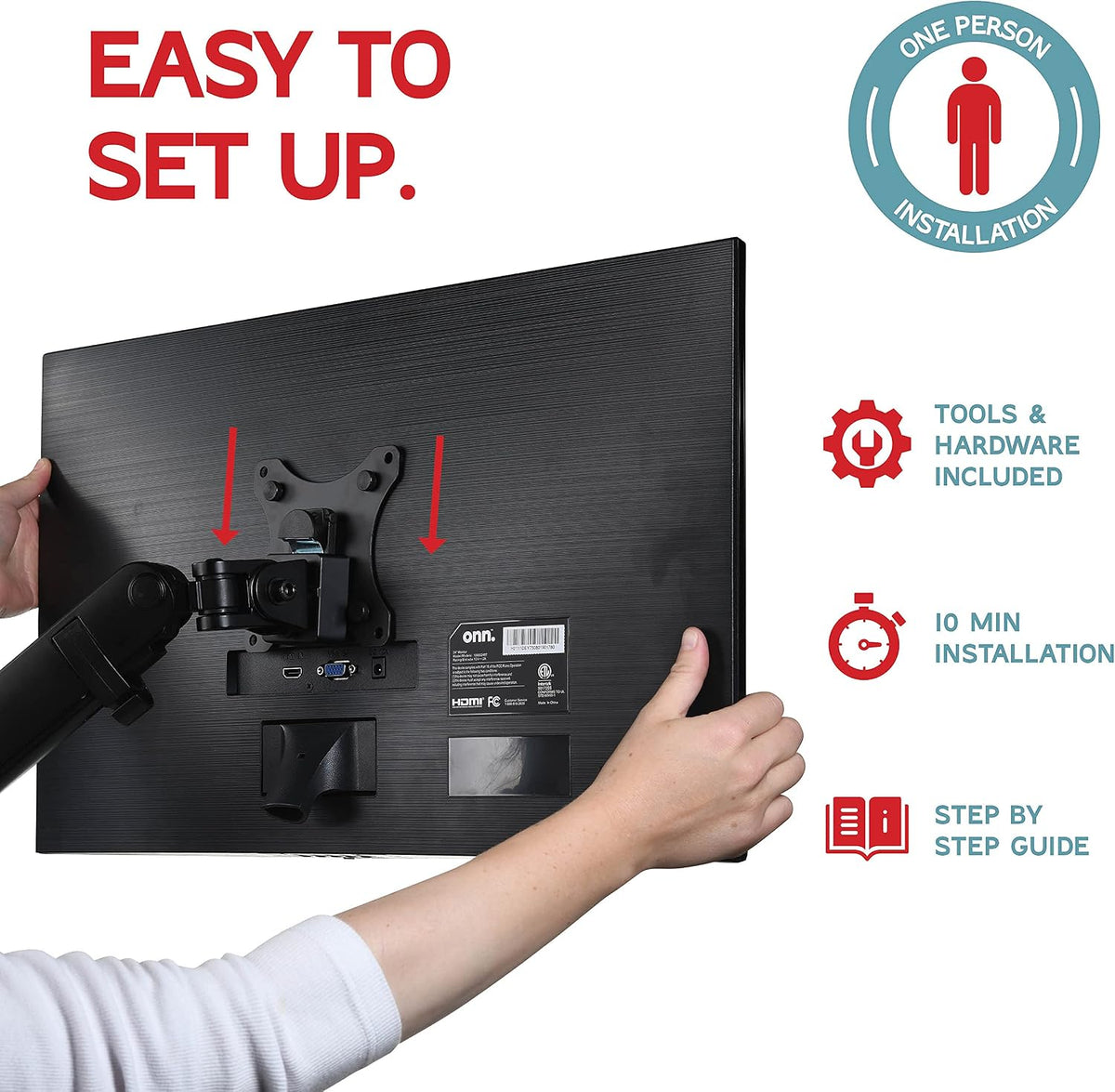 Heavy-Duty Dual Monitor Arm Desk Mount for up to 35" Screens, Black