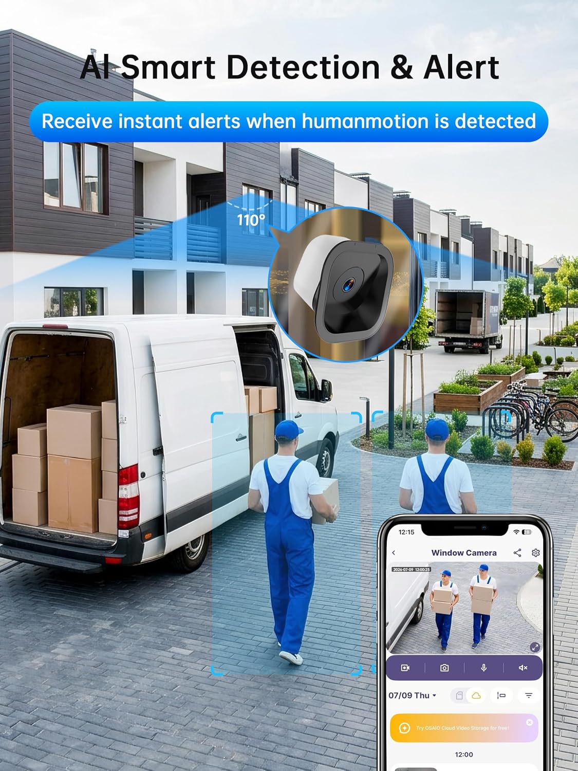 2K Window Camera for Home Security Dual Band WiFi Indoor Window Cameras1PCS