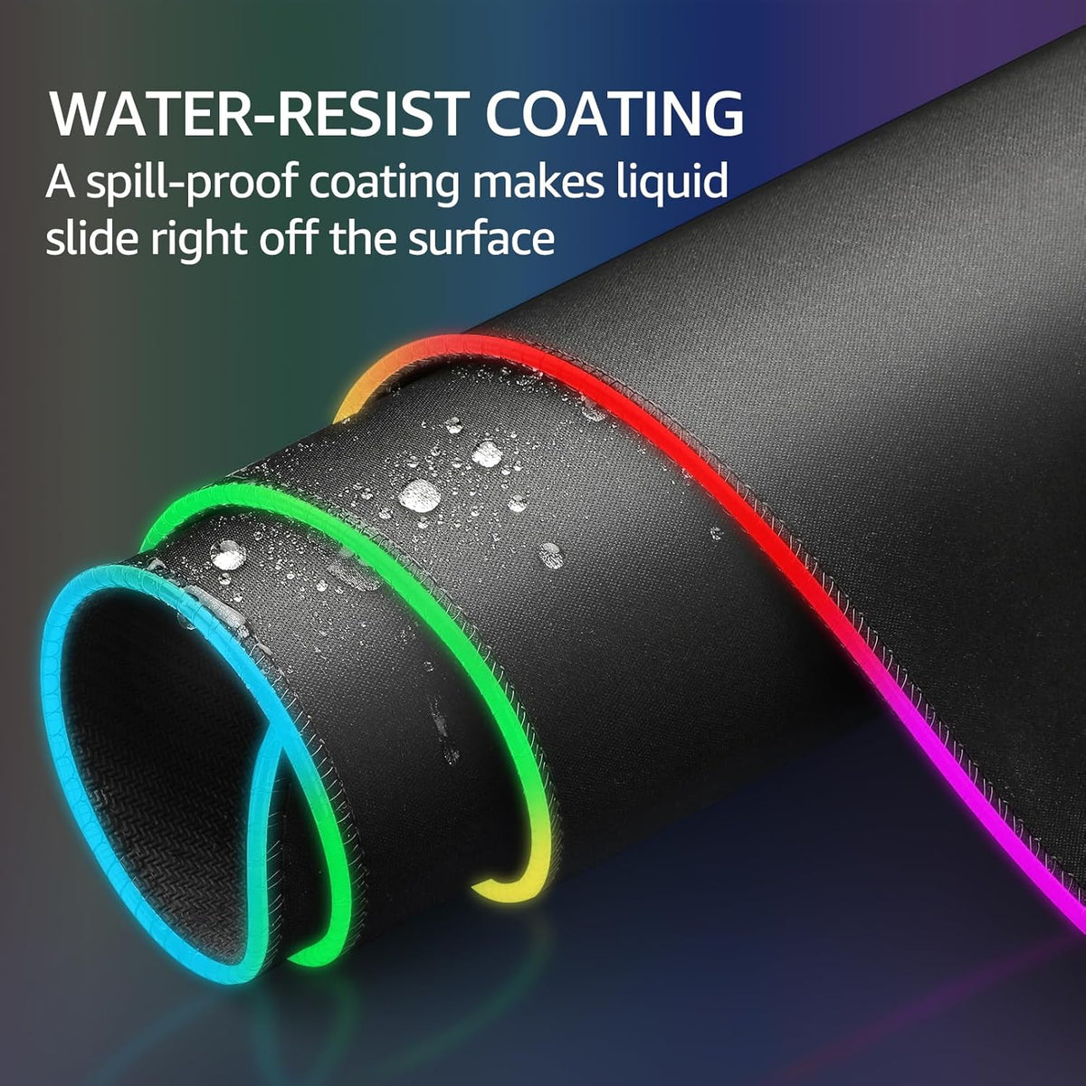 KTRIO RGB Large Gaming Mouse Pad, 31.5 x 11.8 in, RGB Black, XL | Smooth Micro-Weave Surface, RGB Lighting Design, Non-Slip Rubber Base, Durable Stitched Edges, Office & Home Use