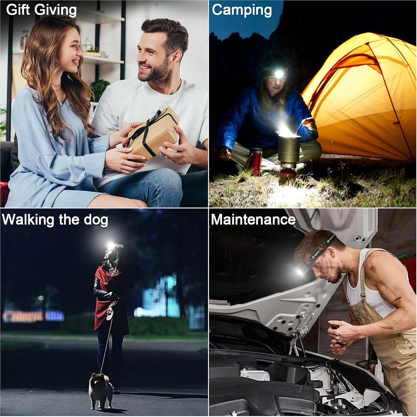 Rechargeable Headlamp Flashlight 3-Pack, 2000 Lumen Super Bright LED Headlight with Red Light, Headlamps for Adults Kid, Waterproof Lightweight Head Lamp for Outdoor Camping Running Hiking Fishing