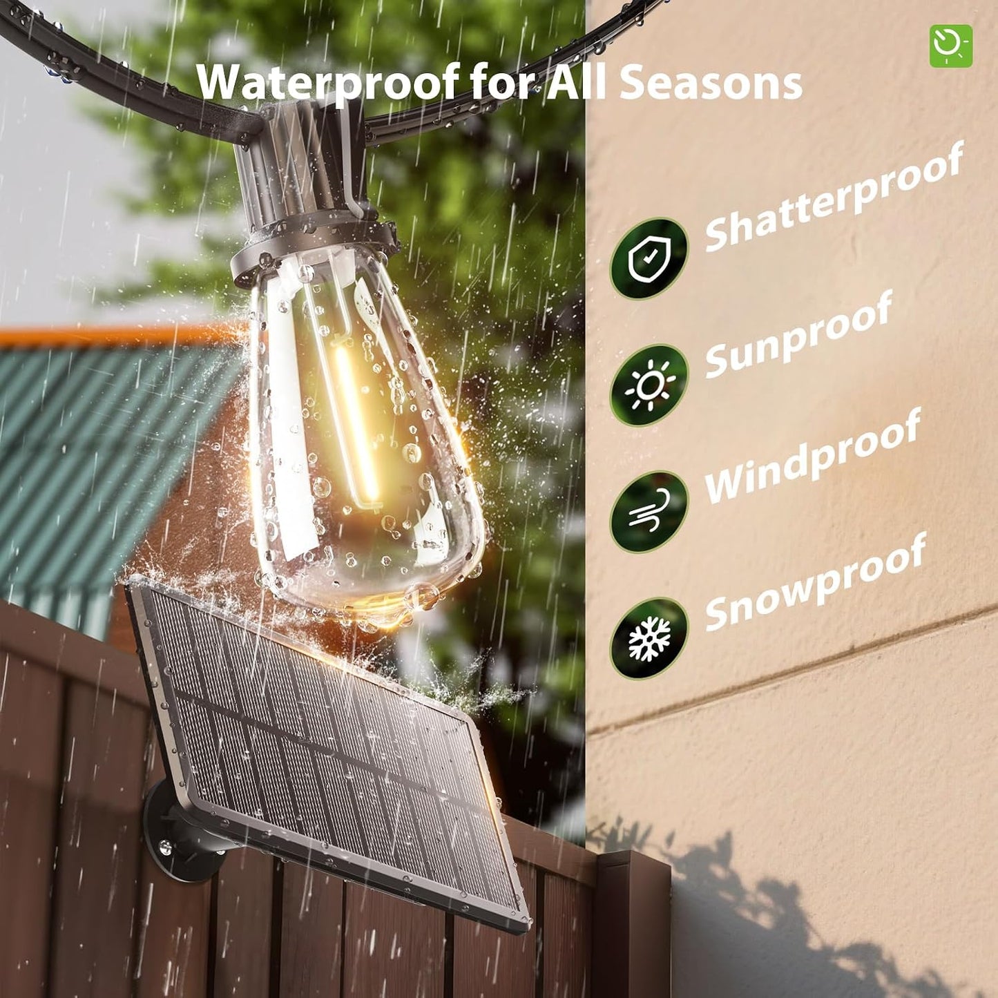 KYY 54FT Solar String Lights Outdoor Waterproof with USB Charging & Remote | Dimmable & Timable, Solar Powered Patio Lights with LED Shatterproof Bulbs for Deck Backyard Porch Garden Camping