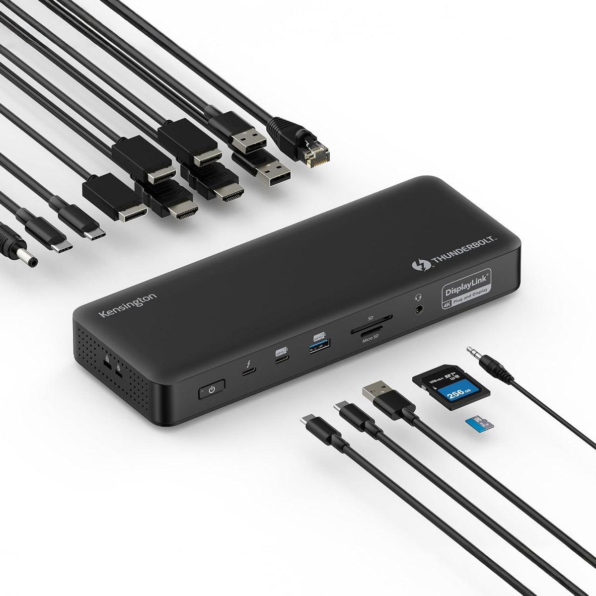 Kensington DisplayLink 4K Docking Station, Triple 4K for MacBook Pro/Air M1/M2/M3/M4, 14ports, 3xHDMI/3xDisplayPort,4xUSB A,2xUSB C 3.2, Ethernet, Audio, 100W PD (K33621NA)