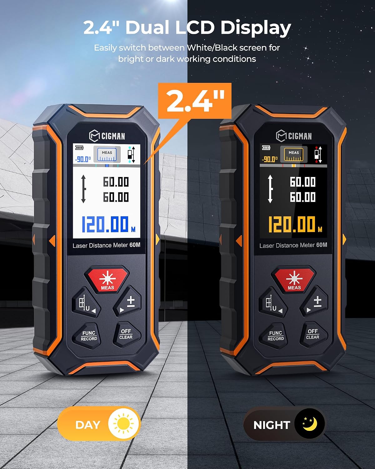 Dual Laser Measuring Tool, 393Ft Laser Measure for Home Improvement | Bilateral Laser, Fast&Accurate, Color Display, 6 Units Ft/in/M, Rechargeable, Angle Sensor, 10 Measure Modes, Magnetic Back