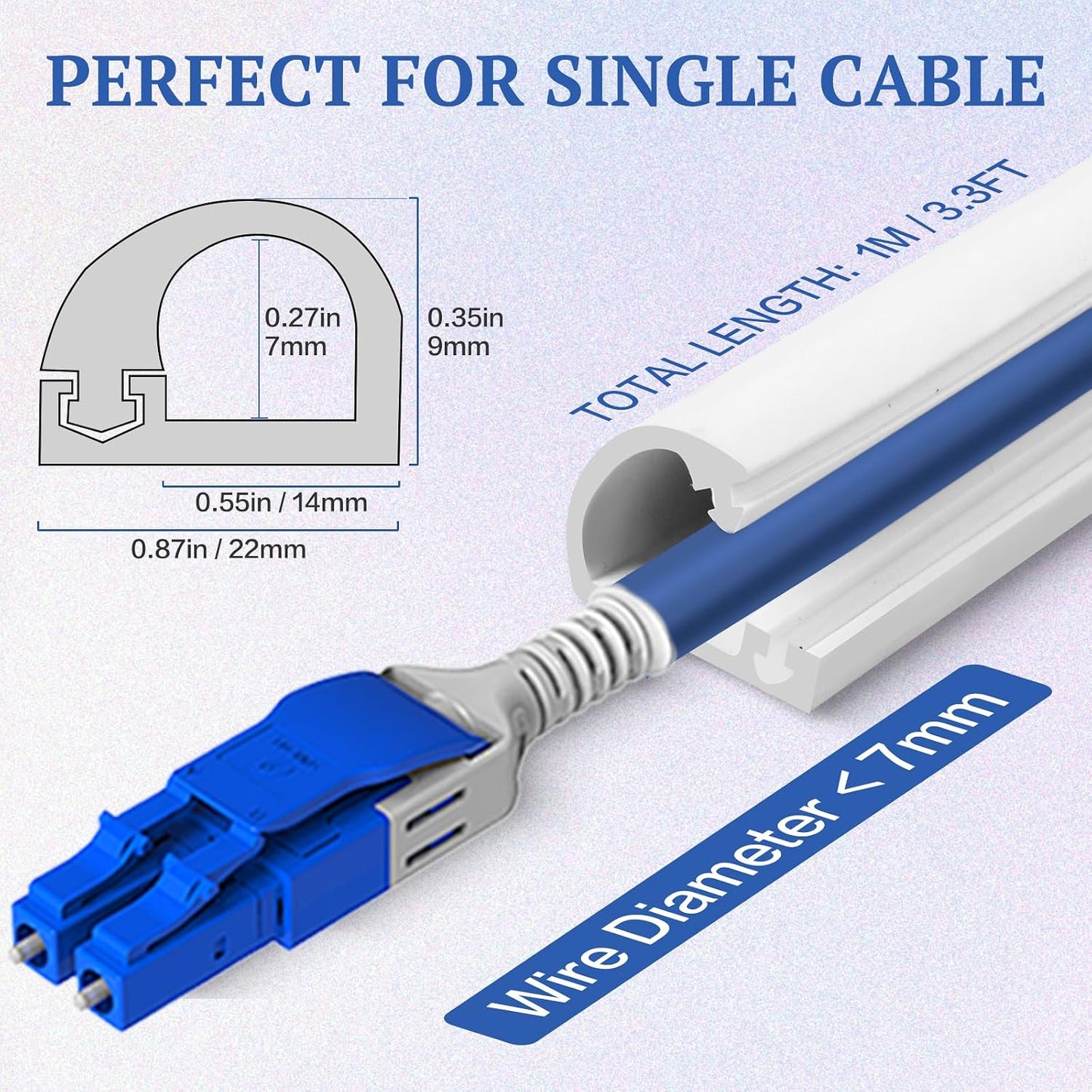 Silicone Cord Hider for Wall,118" Self-Adhesive Wire Hider for Cords,Side Open Cable Raceway Kit for Mounted TV,Flexible Cord Cover Cable Concealer Channel for Home & Office，Cavity 0.63" W x 0.31" H