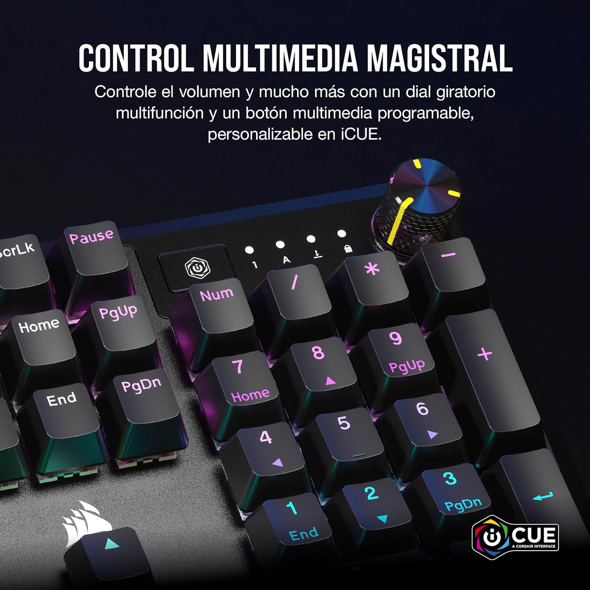 CORSAIR K70 CORE RGB Mechanical Wired Gaming Keyboard with Palmrest – Pre-Lubed MLX Red Linear Switches, SOCD, ABS Double-Shot Keycaps, Sound Dampening, Media Control Dial, QWERTY NA – Black