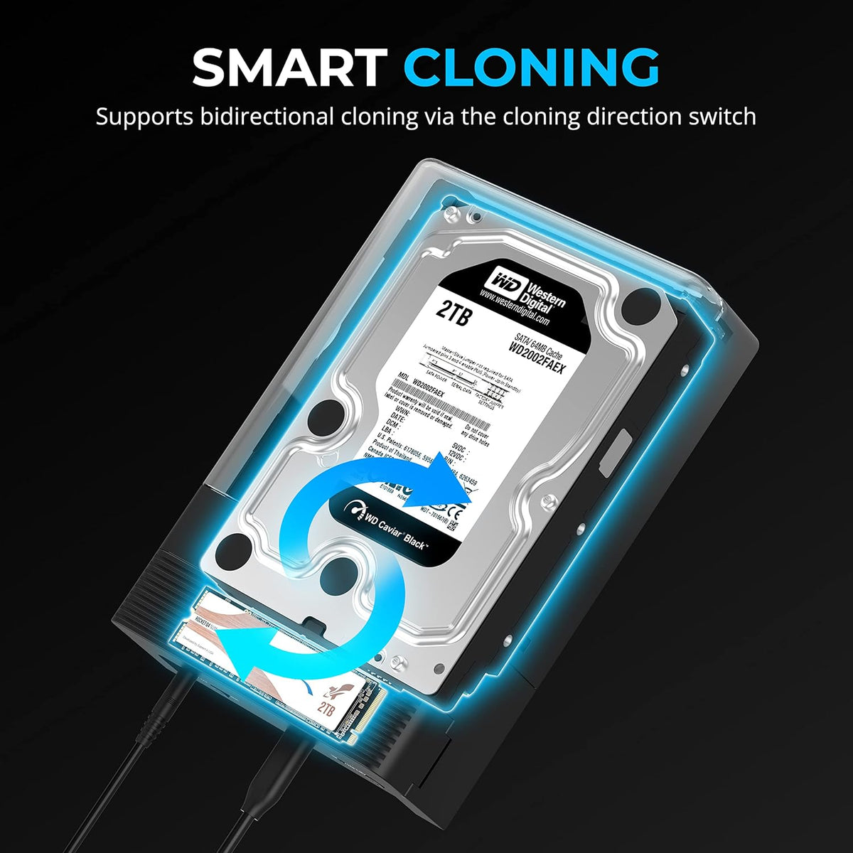 SABRENT Lay Flat NVMe & SATA HDD/SSD Dock, USB-C 10Gbps (DS-UFNC)