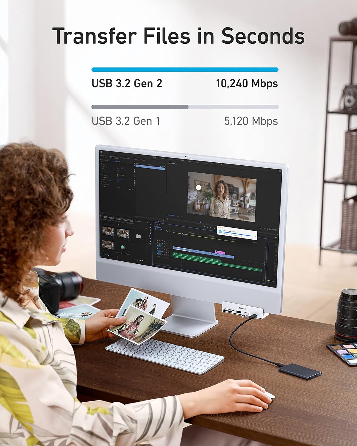 Anker USB-C Hub, 5-in-1 Hub for USB-C iMacs, 10Gbps USB-C and USB-A Ports