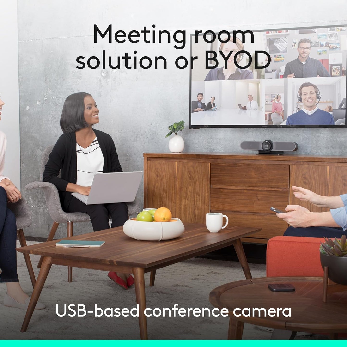 Logitech MeetUp Video Conferencing System 4K 3 Microphones - Black | 1080p/720p, 3 microphones, adjustable speakers, wide field of view 120°, PC/Mac/laptop/MacBook/tablet compatible