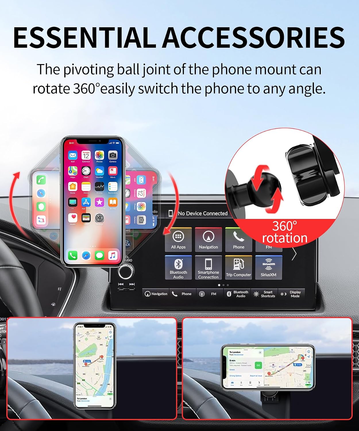Car Phone Holder for Honda CR-V/HR-V/CRV 2023-2026 Accessories, 7/9" Screen | Magsafe Magnetic Cell Phone Mount Clip Compatible with iPhone, 3D fit Stable Dashboard GPS Navigation Bracket Cradle Stand