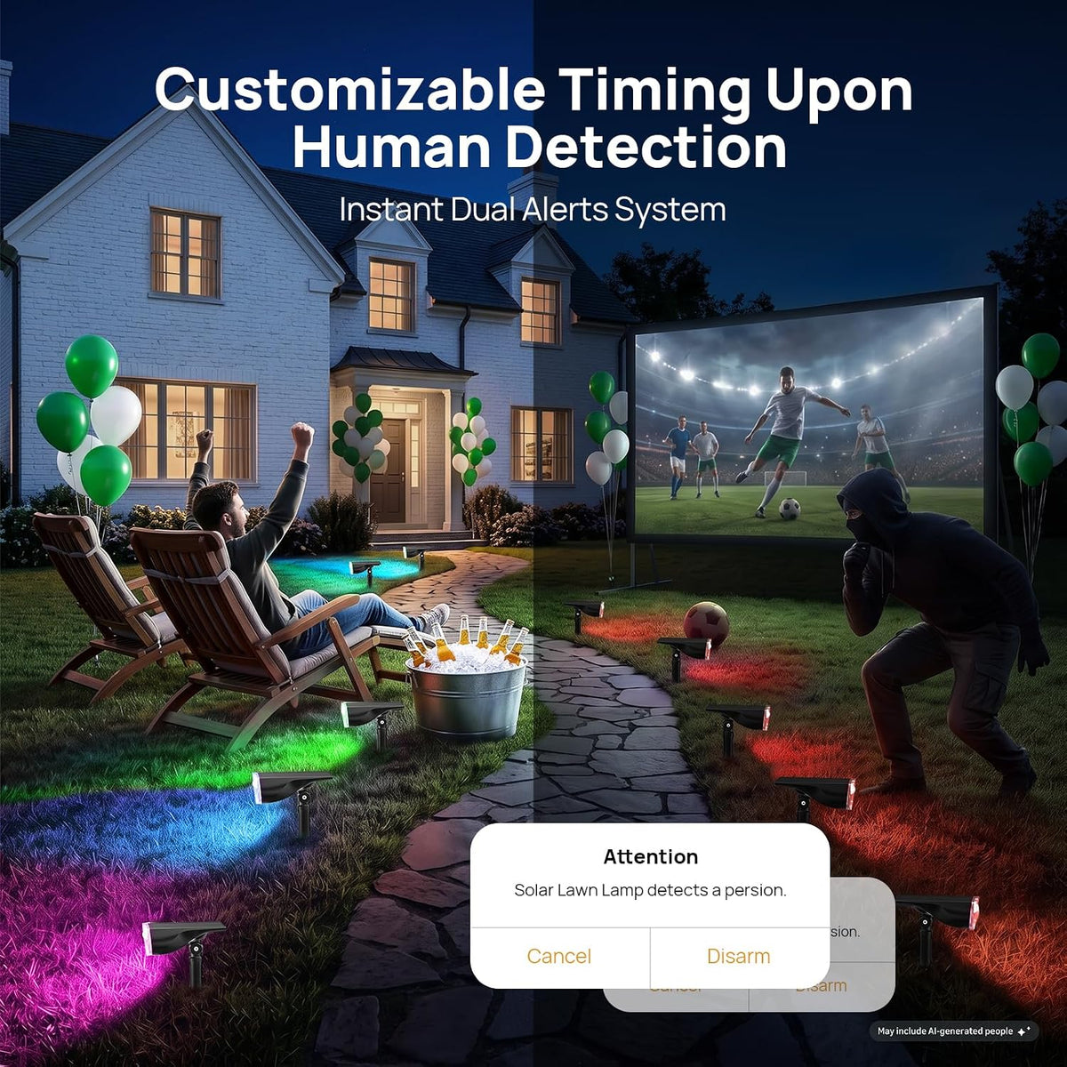 Linkind Smart Solar Lights Outdoor SL5,Motion Sensor,Halloween Decoration
