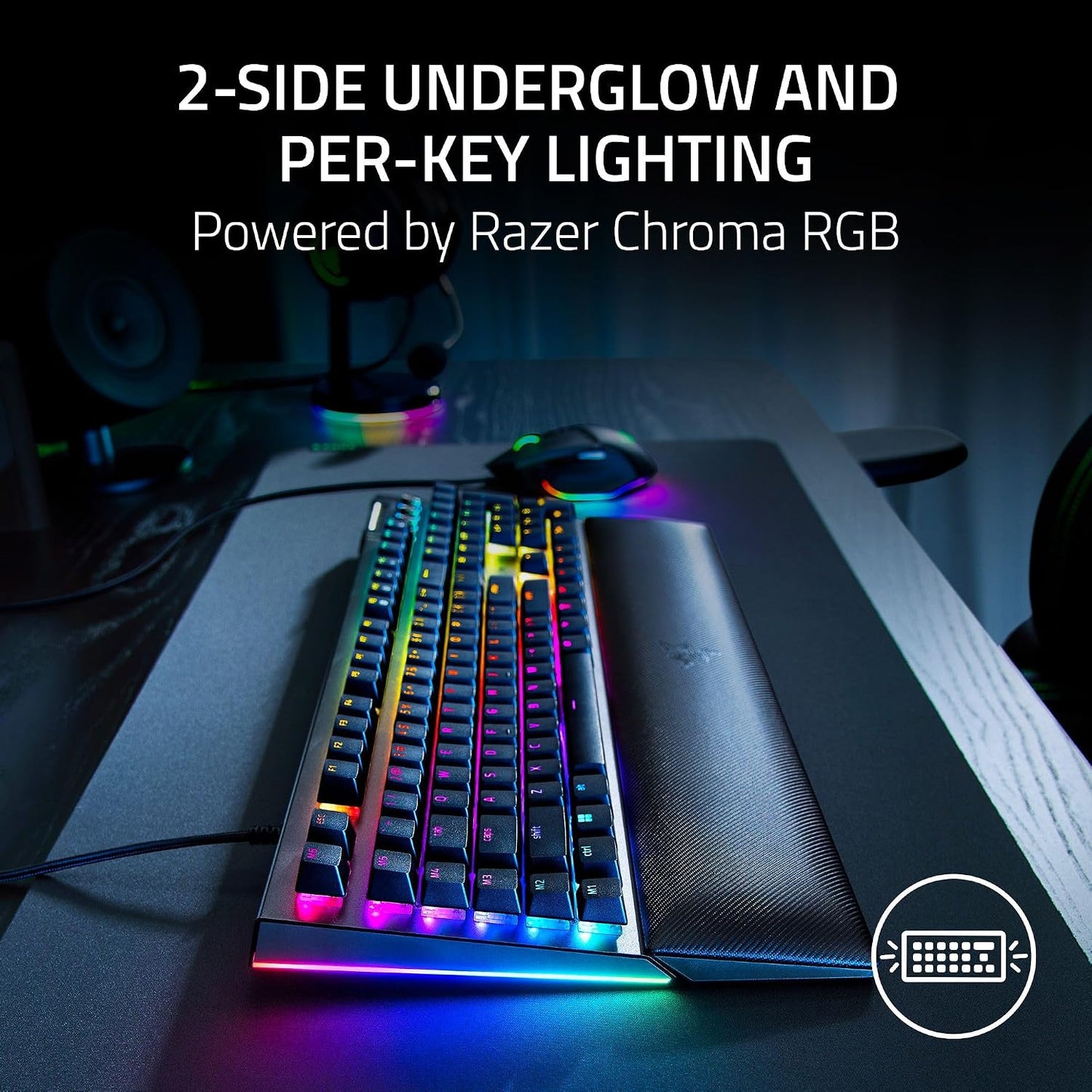 Razer BlackWidow V4 Mechanical Gaming Keyboard, Green Switches | Tactile & Clicky Switches, Chroma RGB, 6 Dedicated Macro Keys, Magnetic Wrist Rest, Doubleshot ABS Keycaps, Snap Tap