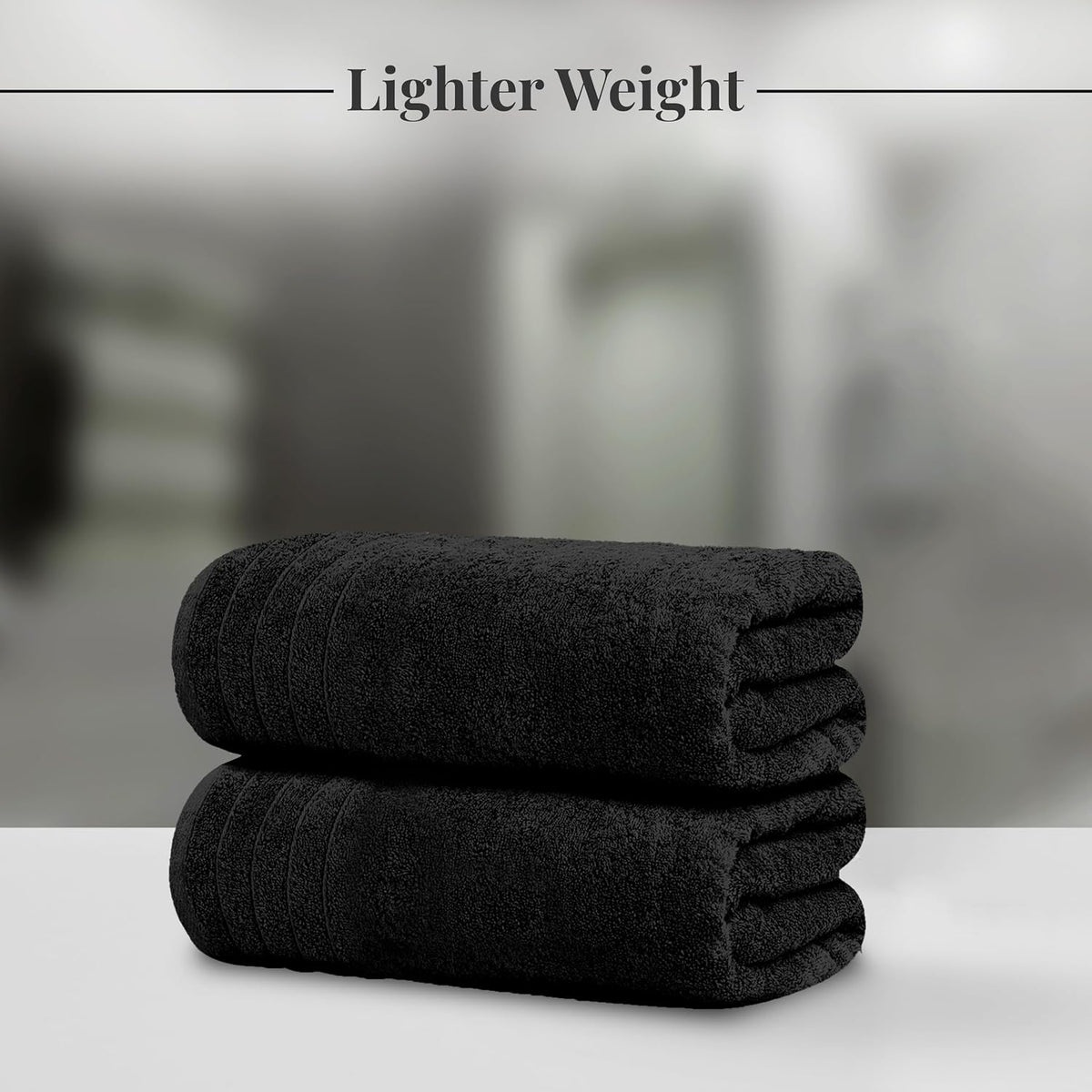 Tens Towels 4 Piece Extra Large Bath Towels 30 x 60 Inches, Black