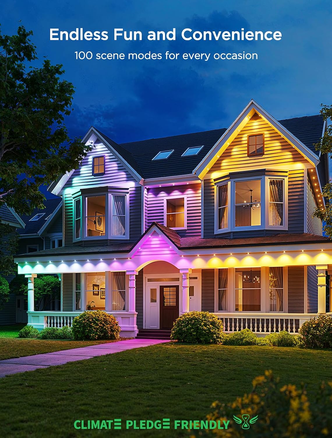 Govee Permanent Outdoor Lights 2, 100ft RGBIC Outdoor Lights with 16 Million Colors, IP67 Waterproof, 100 Scene Modes for Outdoor & Patio Area, Works with Alexa, Google Assistant, White