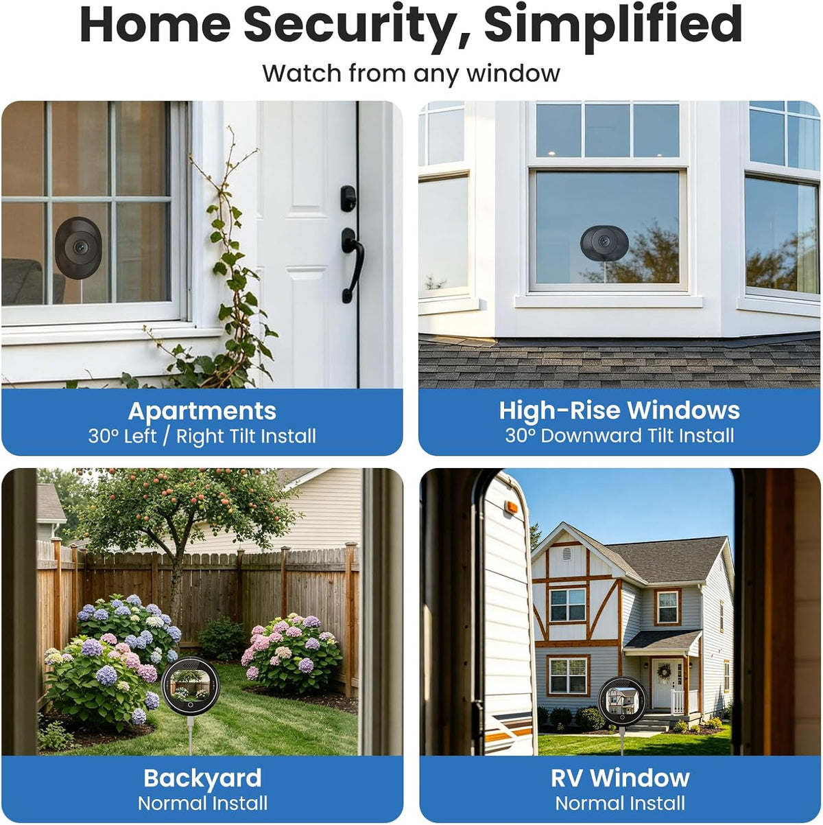 SOLIOM 5MP Window Camera, LCD Touchscreen,24/7 Recording, 2.4&5GHz WiFi