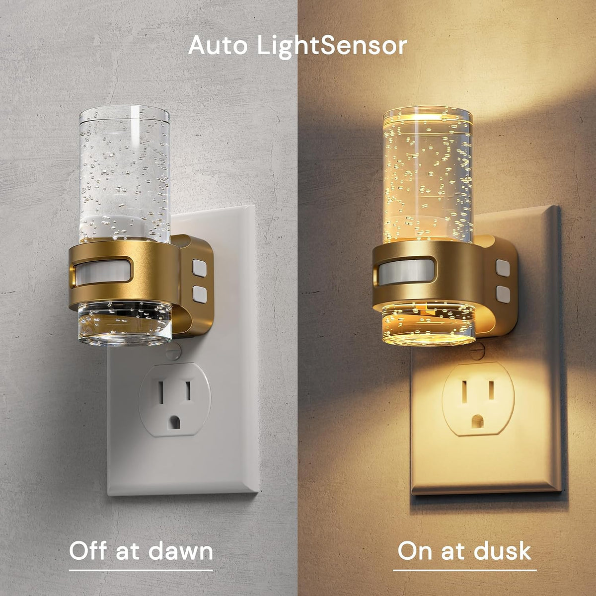 L LOHAS LED Motion Sensor Night Light, Bubble Night Lights Plug into Wall