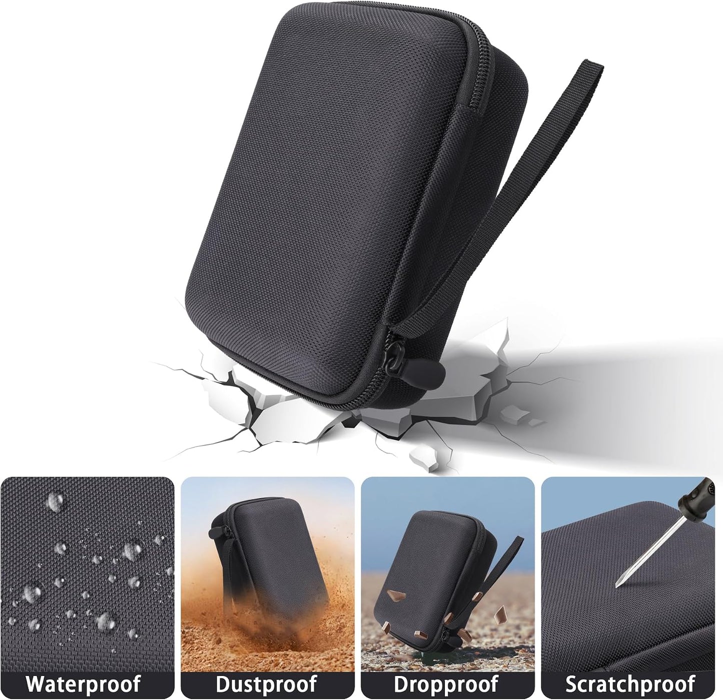 Hard Storage Case for WOLFBOX MF100/MF50/MF60/70 Electric Air Duster | Shockproof, Anti-crush, Mesh Pocket, Accessory storage, Not losing accessories, Protective Storage Box, Black Case