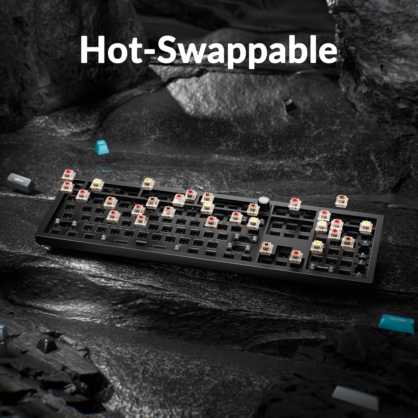 Keychron Q6 Ultra 8K Polling Rate Aluminum Wireless Mechanical Keyboard, 2.4 GHz/Bluetooth/Wired Full-Size Custom RGB, Hot-Swappable Silk POM Red Switch for Mac Windows Linux - Black