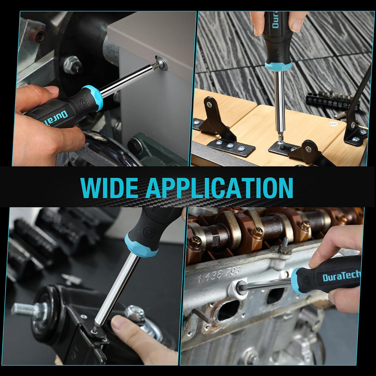 DURATECH Screwdriver, Multi-Function Set with 60 Replaceable Cr-V Bits | Replaceable Cr-V Bits(Flat, Phillips, Torx, Hex, Square), All in One Screw Drivers with Rolling Barrel Bits Holder