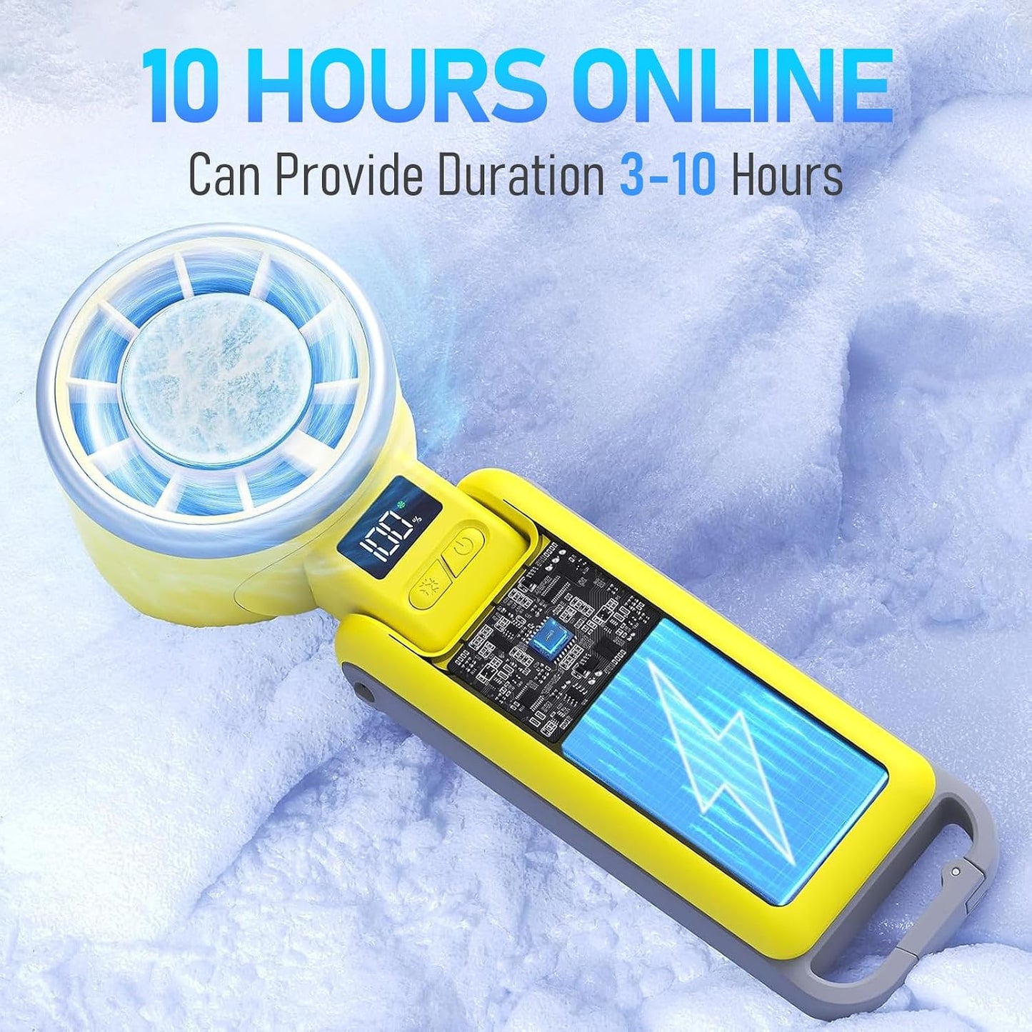 PlayHot Portable Handheld Cooling Fan, Travel Essentials, Gifts for Women | Instant Cooling, 10m/s Airflow, 5-Speed, 10H Max, USB-C Rechargeable, LED Display, 3-in-1 Foldable for Cruise, Beach Vacation