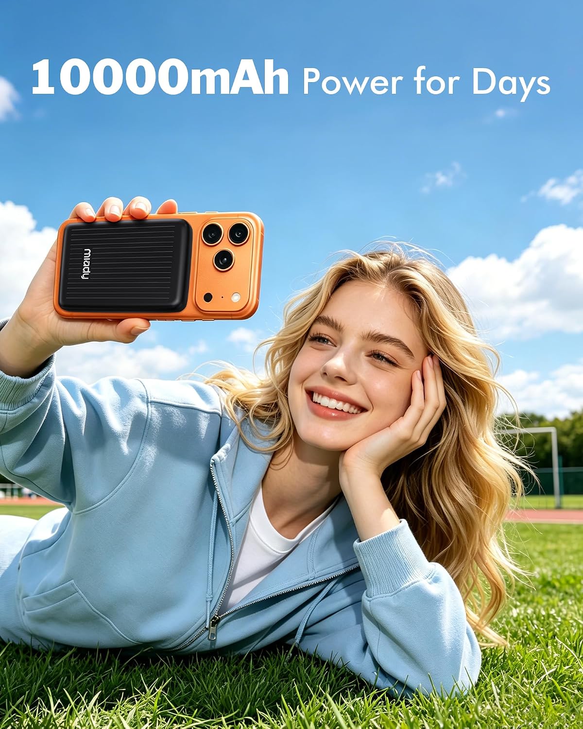 Miady Magnetic Portable Charger Power Bank for iPhone 10000mAh, | 15W MagSafe-Compatible Wireless Portable Charger, 22.5W USB-C Charging Battery Pack for iPhone 17/16/15/14/13/12