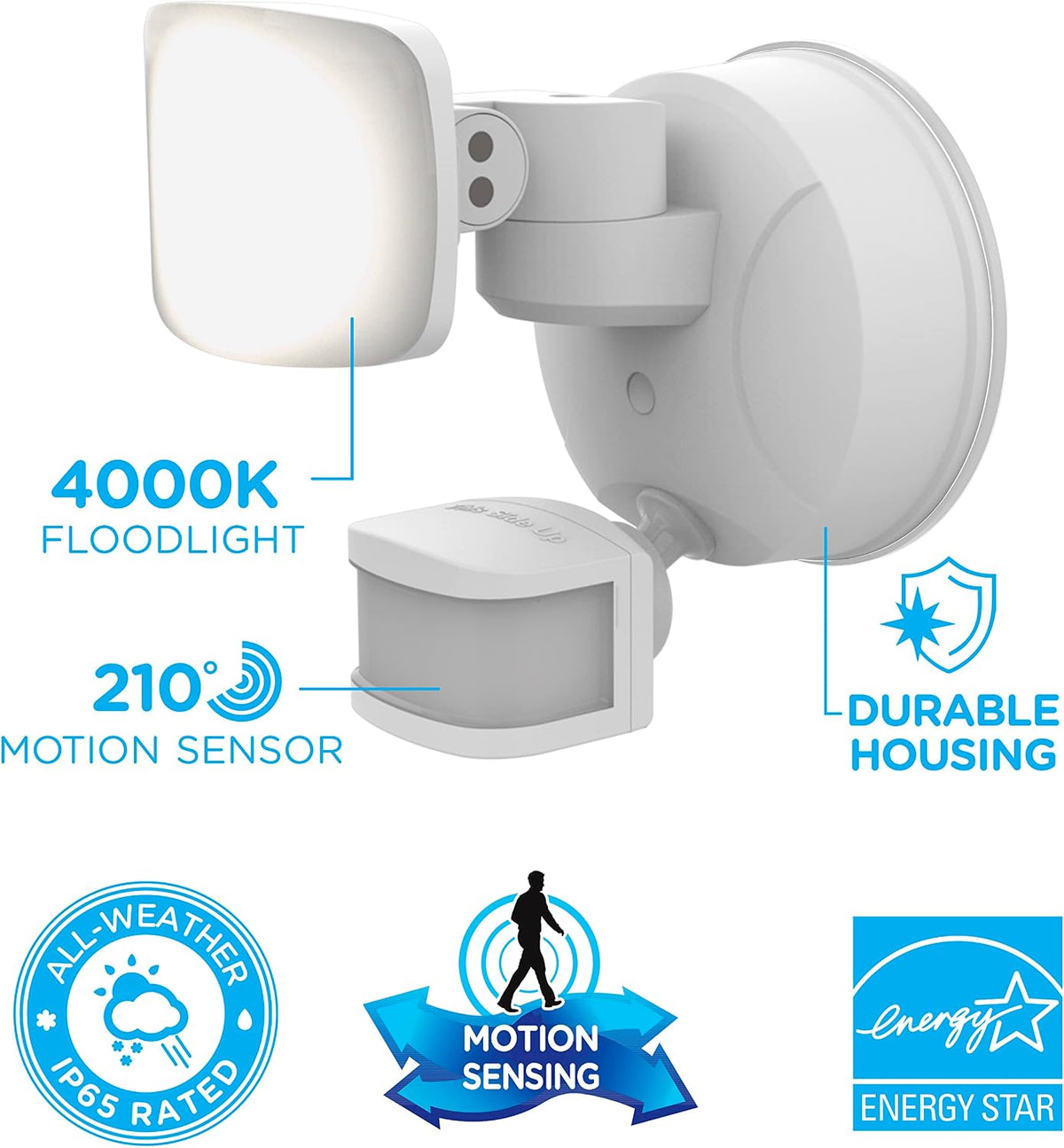 Enbrighten Vibe Smart LED Security Light, Motion Activated, Single Head