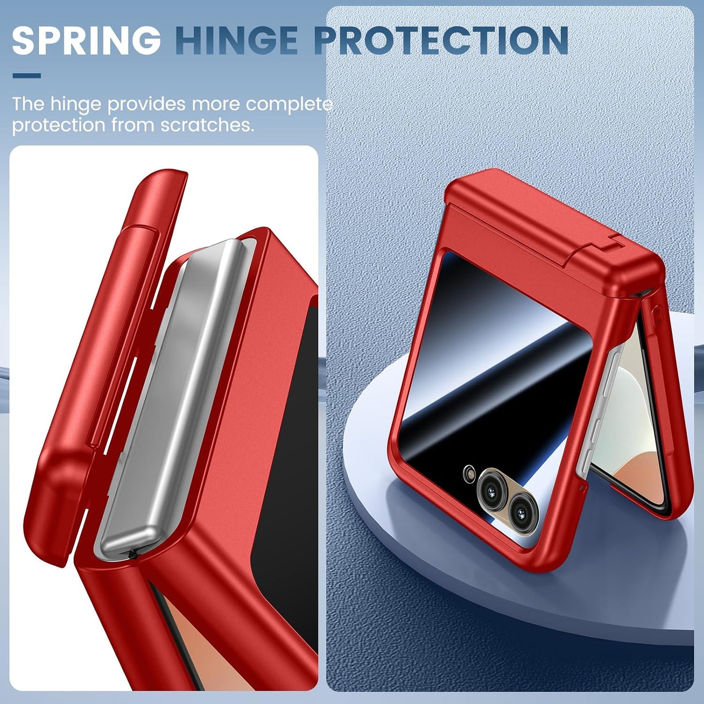 VEGO for Motorola Razr 2026/2025/2024 Case, Compatible with MagSafe Red | Hinge Protection & Kickstand & Privacy Screen Protector, Magnetic Slim Hard PC Protective Cover for Moto Razr 2026 - Red
