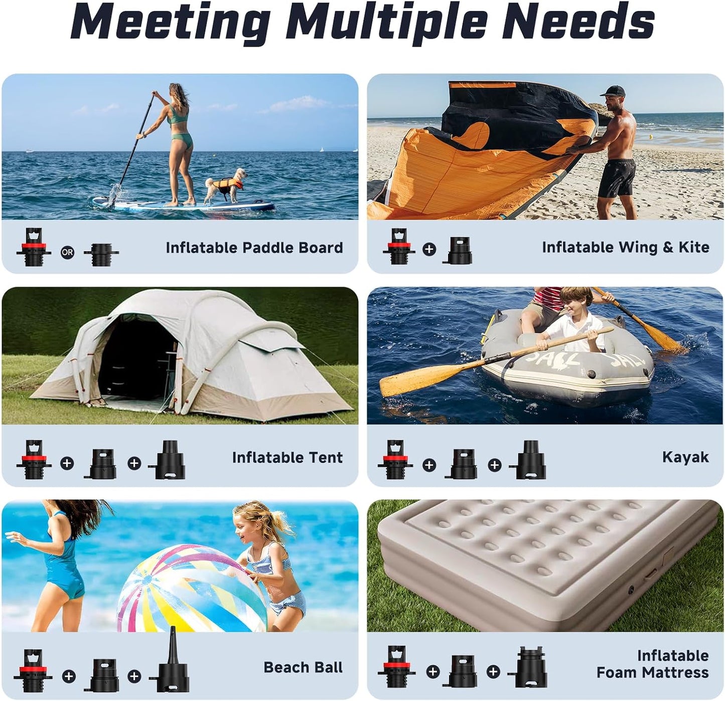 Peakspeak Electric Paddle Board Pump, 20PSI Rechargeable SUP Pump | Cordless, Battery Operated, Portable, Dual Stage Inflation & Deflation, for SUP, Kayaks, Boats, Tents